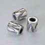 Bead-insert finding, diameter 12×9 mm, 5 mm hole, silver metal color, 1 pc